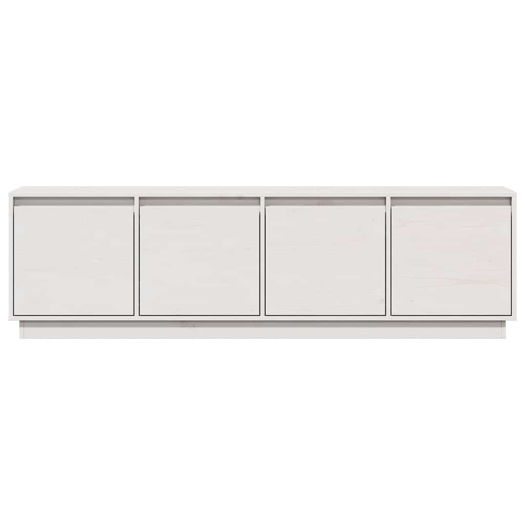 tv-bord 156x37x45 cm massivt fyrretræ hvid