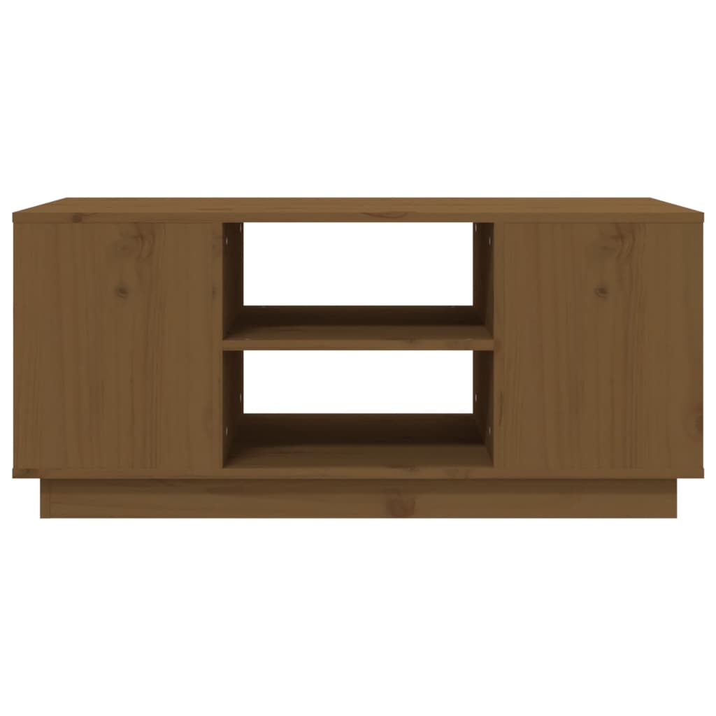 sofabord 90x49x40,5 cm massivt fyrretræ gyldenbrun
