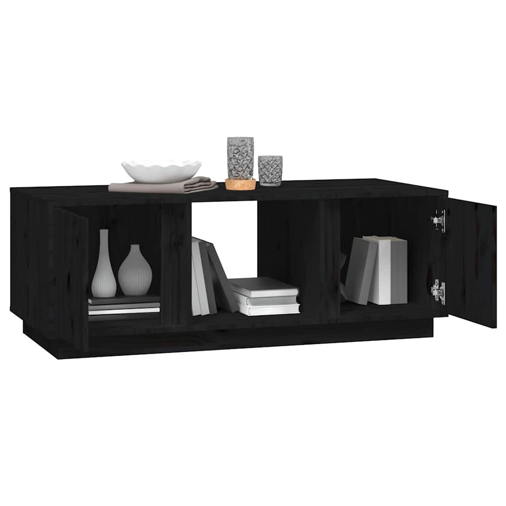 sofabord 110x50x40 cm massivt fyrretræ sort