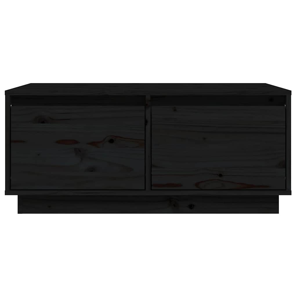 sofabord 80x50x35 cm massivt fyrretræ sort