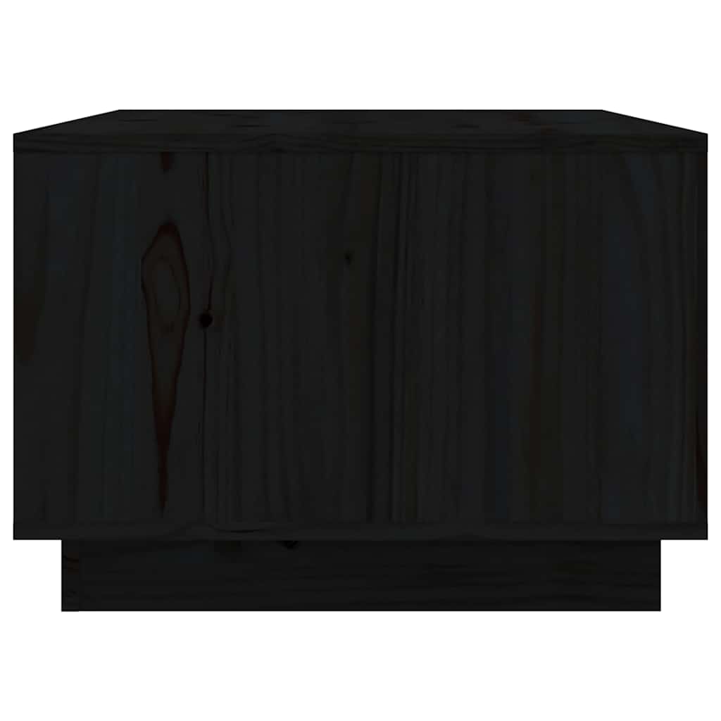 sofabord 80x50x35 cm massivt fyrretræ sort