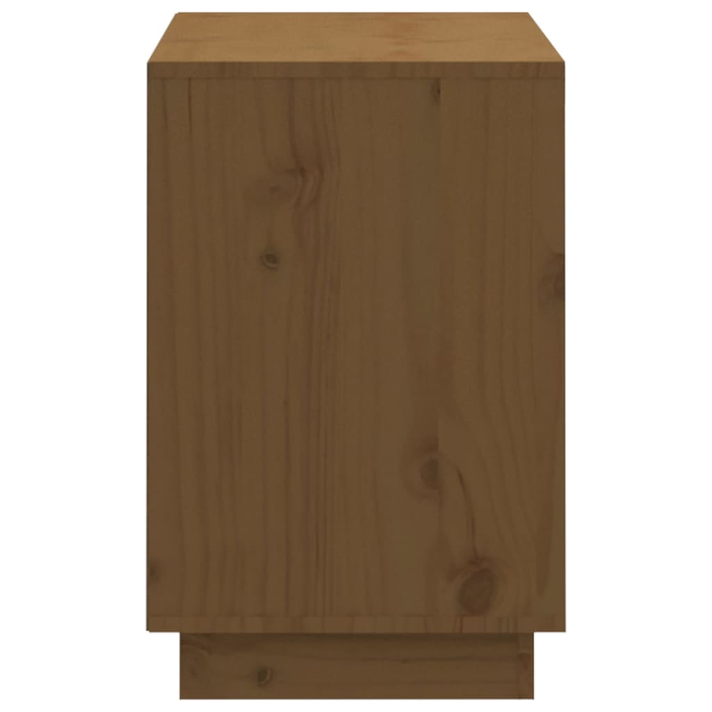 skoreol 110x34x52 cm massivt fyrretræ gyldenbrun