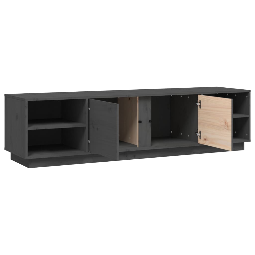 tv-bord 156x40x40 cm massivt fyrretræ grå