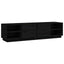 tv-bord 156x40x40 cm massivt fyrretræ sort