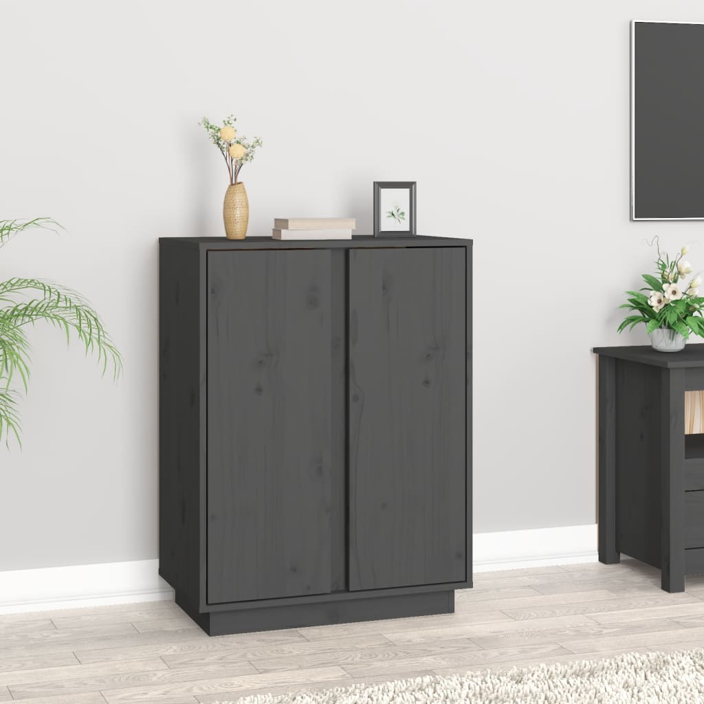 skænk 60x35x80 cm massivt fyrretræ grå