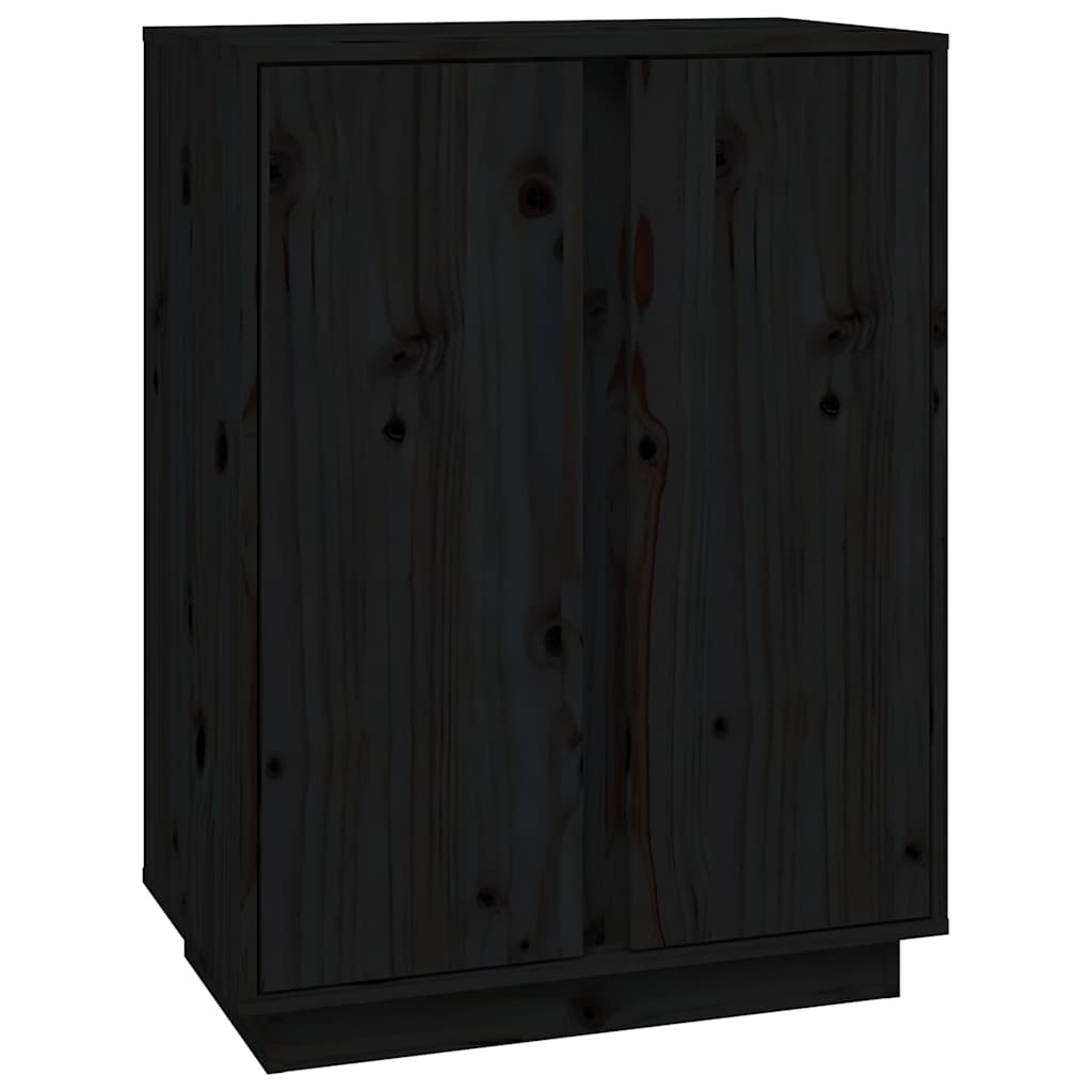 skænk 60x35x80 cm massivt fyrretræ sort