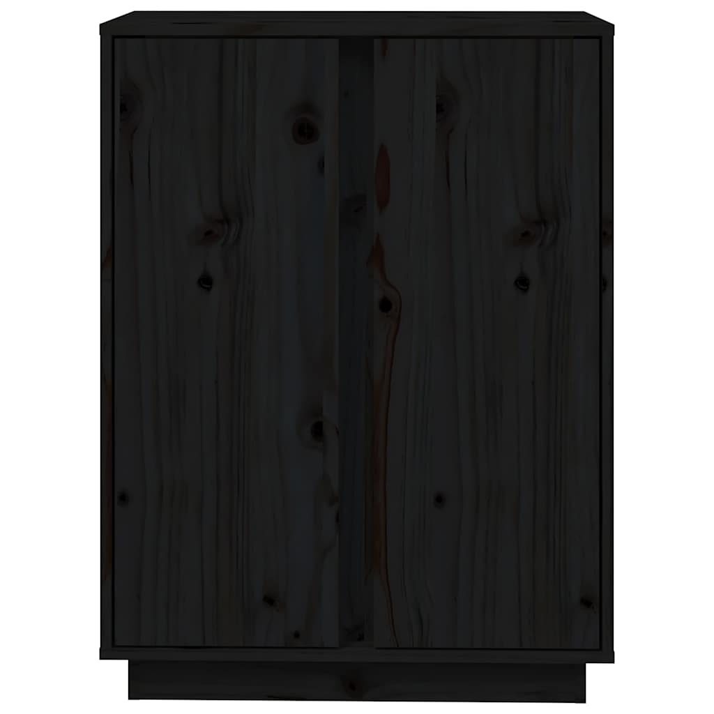 skænk 60x35x80 cm massivt fyrretræ sort