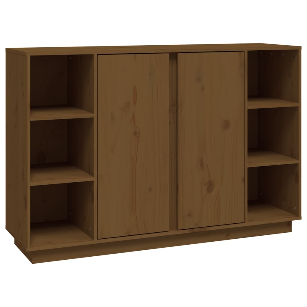 skænk 120x35x80 cm massivt fyrretræ gyldenbrun