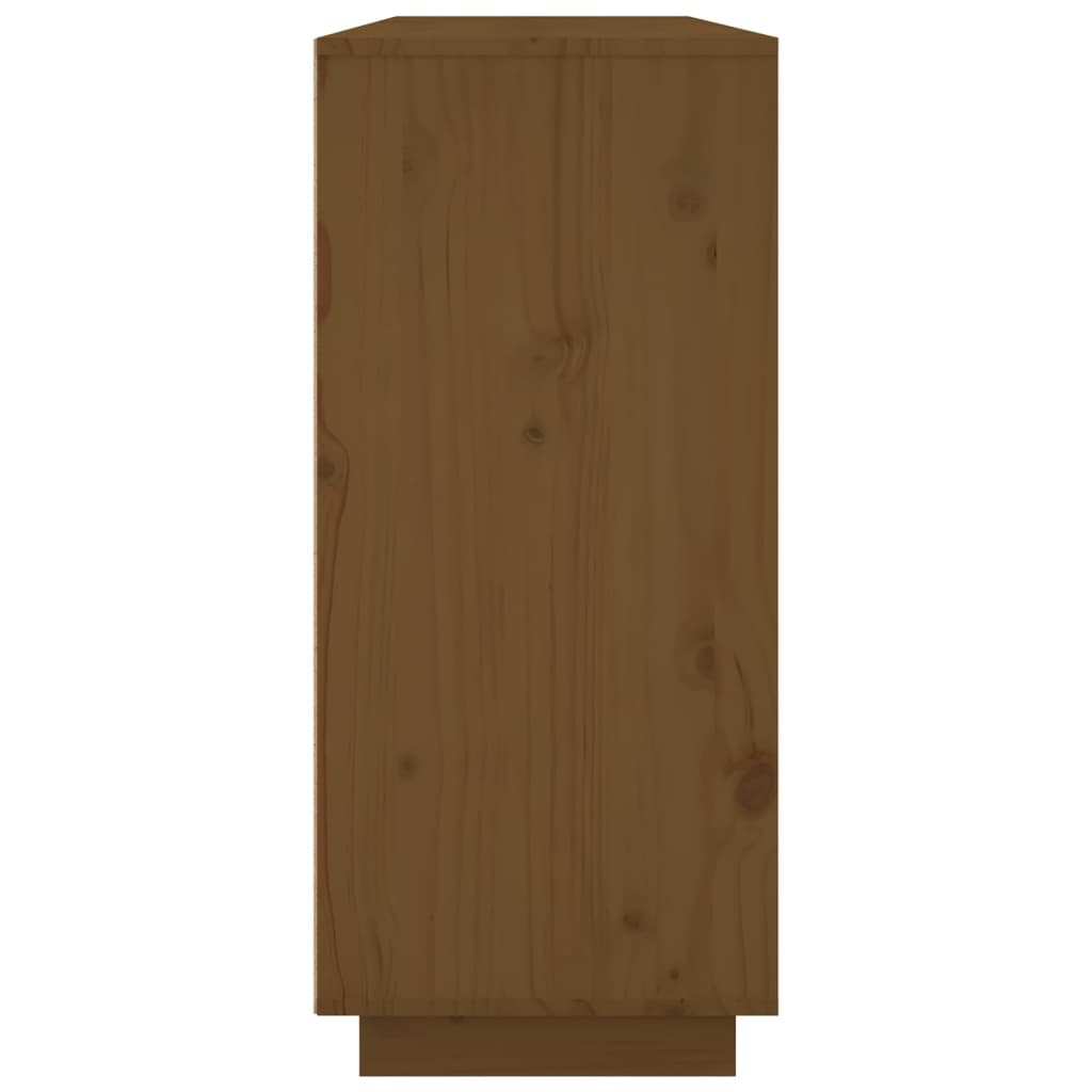 skænk 120x35x80 cm massivt fyrretræ gyldenbrun