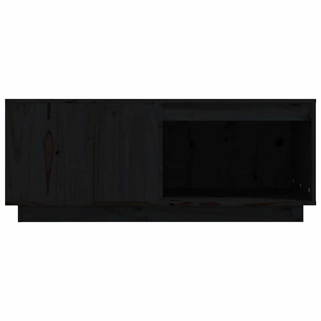 sofabord 100x101x40,5 cm massivt fyrretræ sort