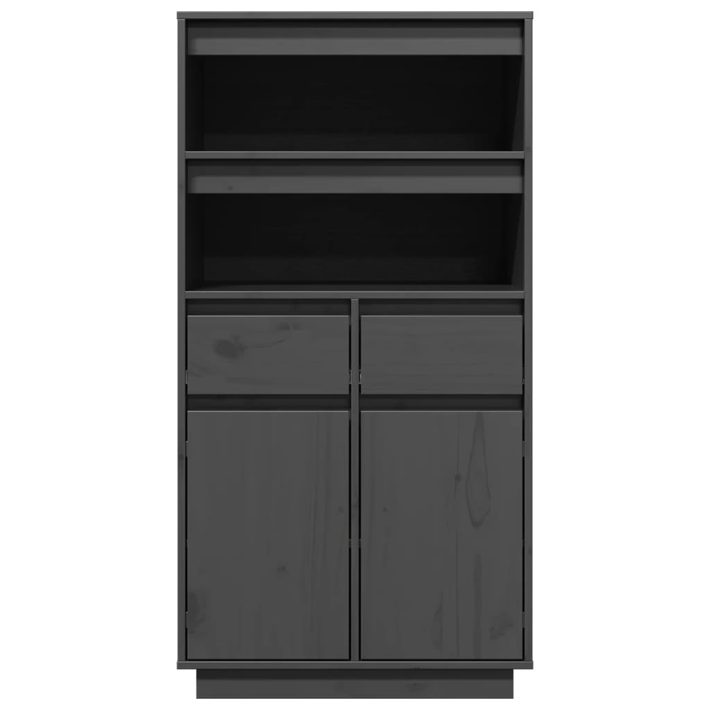 højskab 60x40x116,5 cm massivt fyrretræ grå