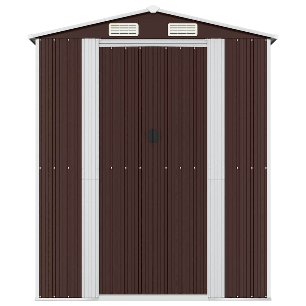 haveskur 192x440x223 cm galvaniseret stål mørkebrun