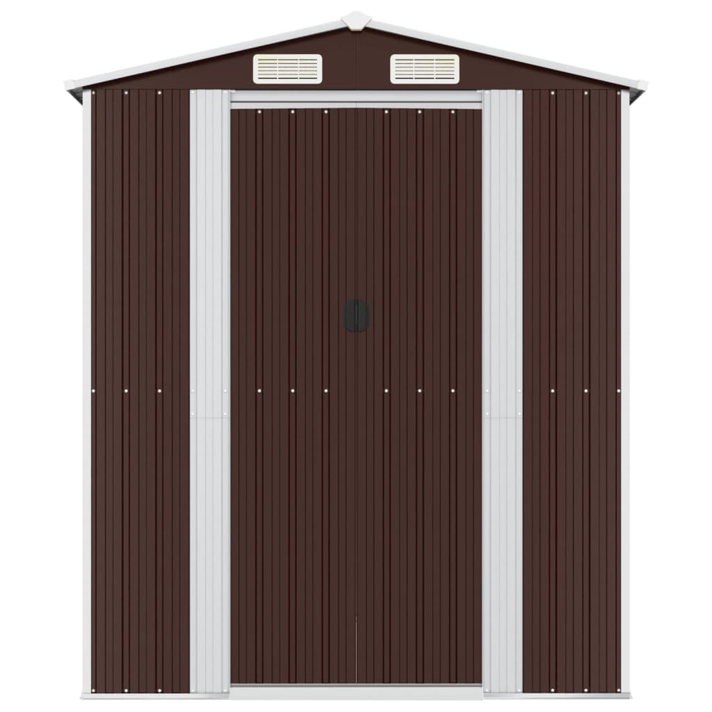 haveskur 192x689x223 cm galvaniseret stål mørkebrun