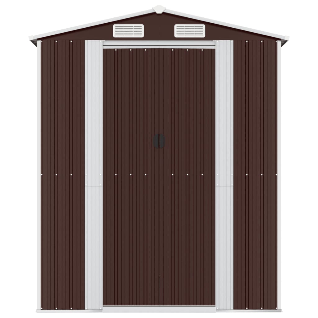 haveskur 192x855x223 cm galvaniseret stål mørkebrun