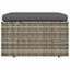 fodskammel med hynde til haven 55x55x30 cm polyrattan grå