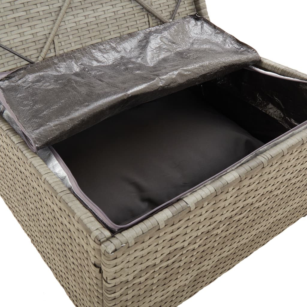 loungesæt til haven 3 dele med hynder polyrattan grå