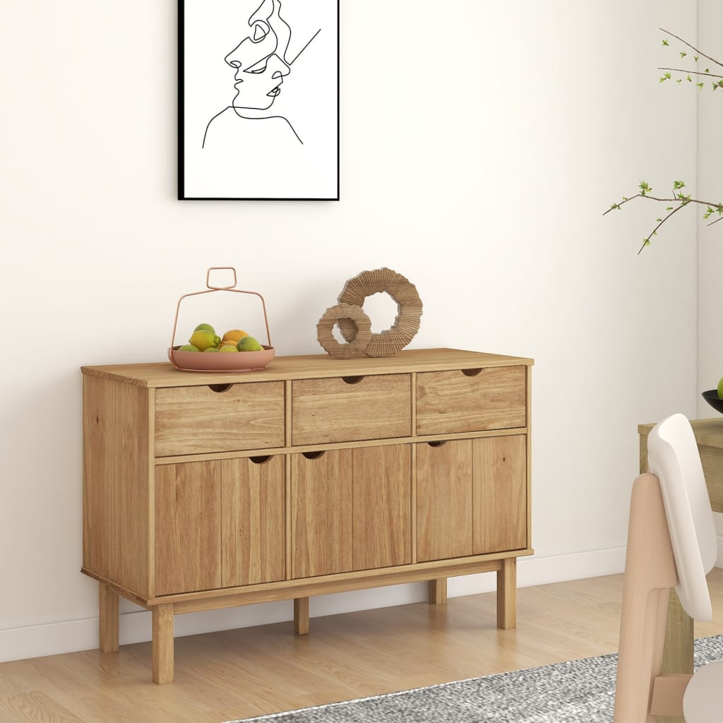 skænk OTTA 113,5x43x73 cm massivt fyrretræ
