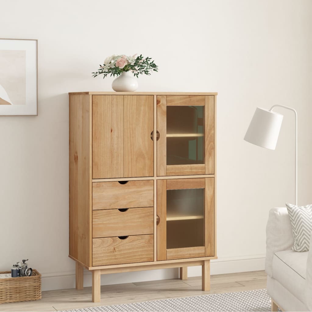 højskab OTTA 85x43x125 cm massivt fyrretræ