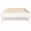 daybed med udtræk 2x(100x200) cm massivt fyrretræ hvid