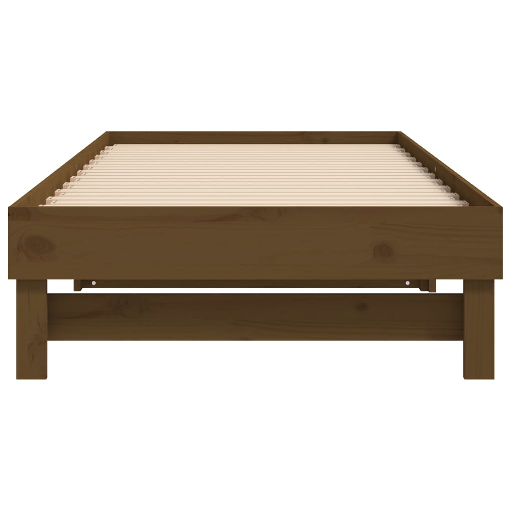 daybed med udtræk 2x(100x200) cm massivt fyrretræ gyldenbrun