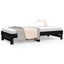 daybed med udtræk 2x(100x200) cm massivt fyrretræ sort