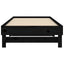 daybed med udtræk 2x(80x200) cm massivt fyrretræ sort