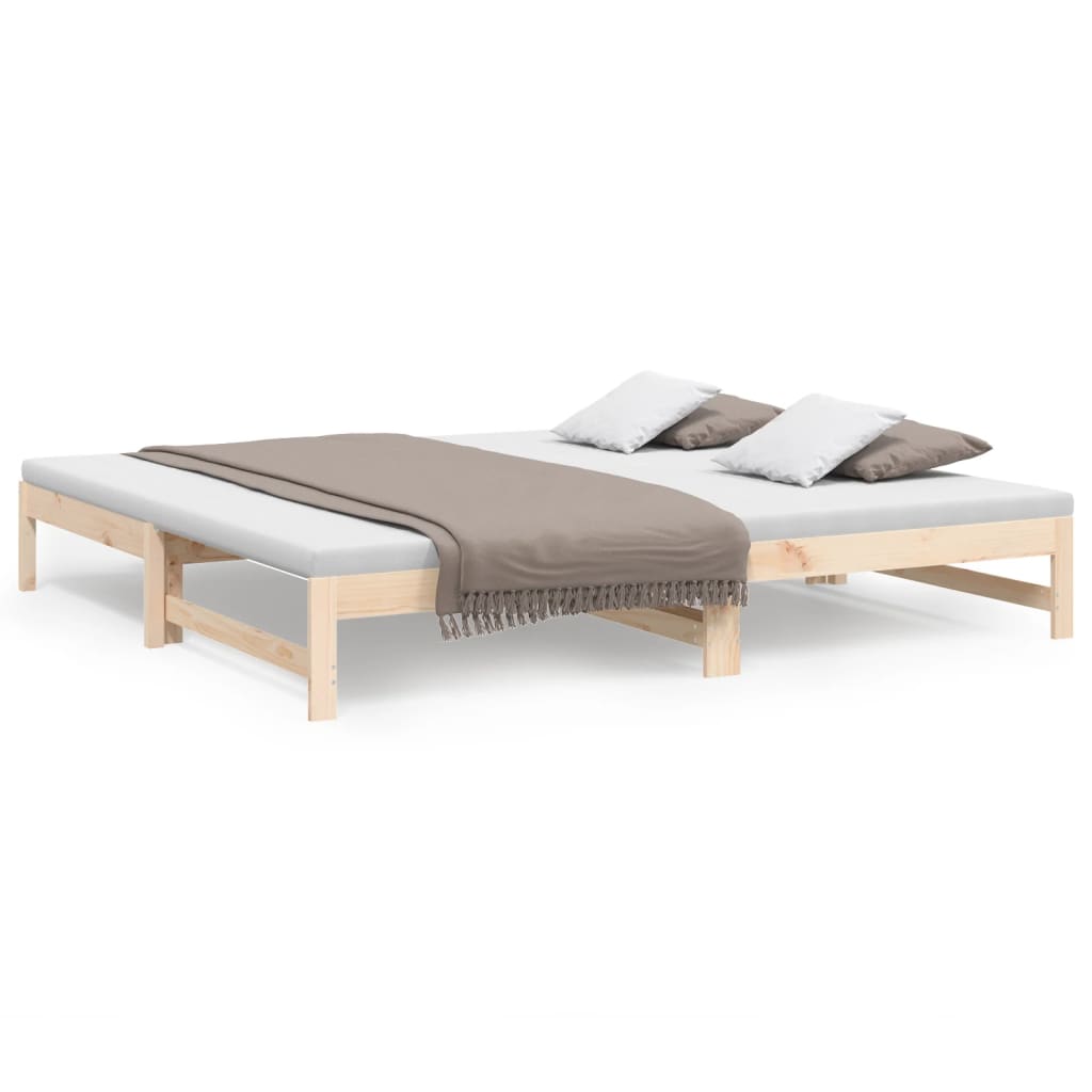 daybed med udtræk 2x(80x200) cm massivt fyrretræ