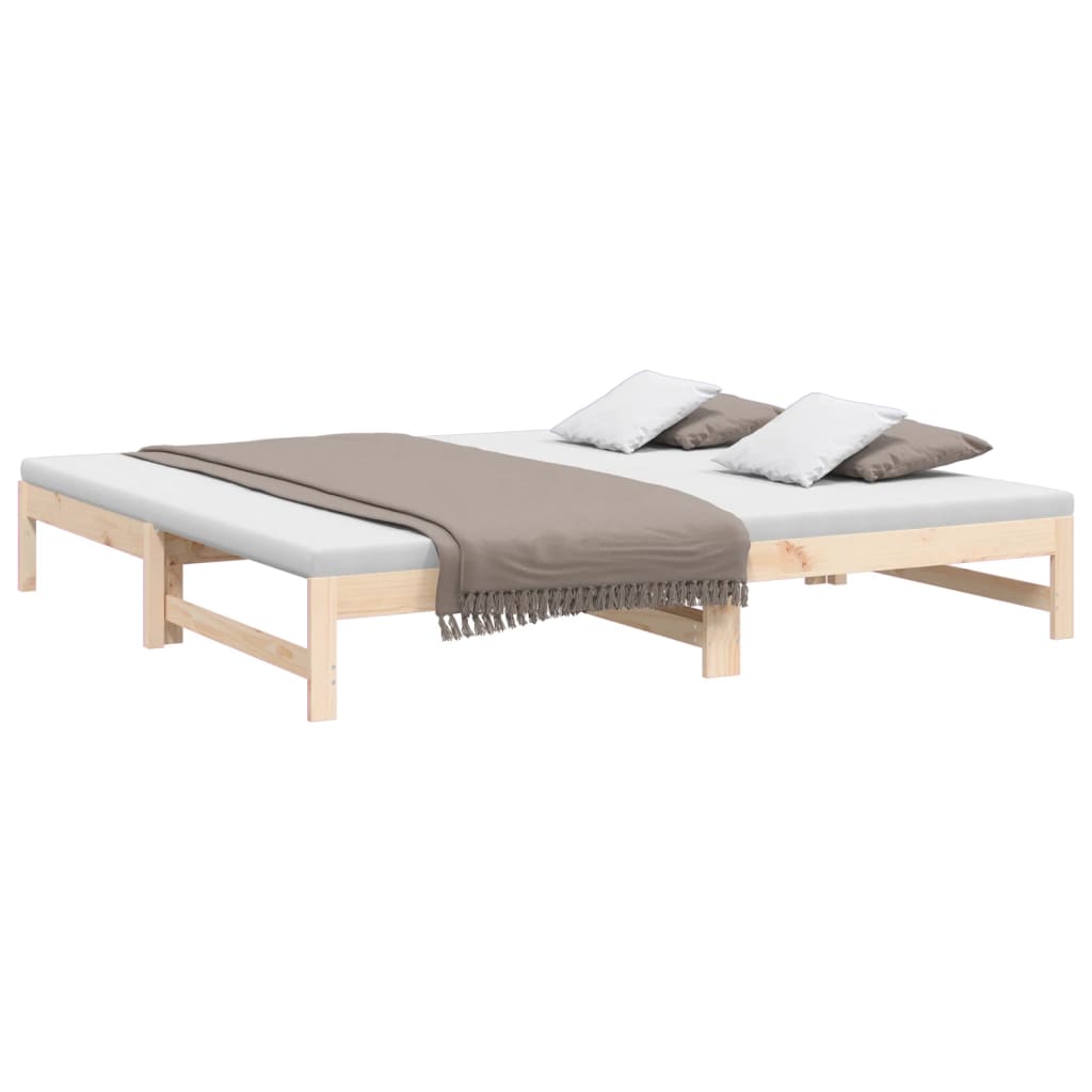 daybed med udtræk 2x(80x200) cm massivt fyrretræ