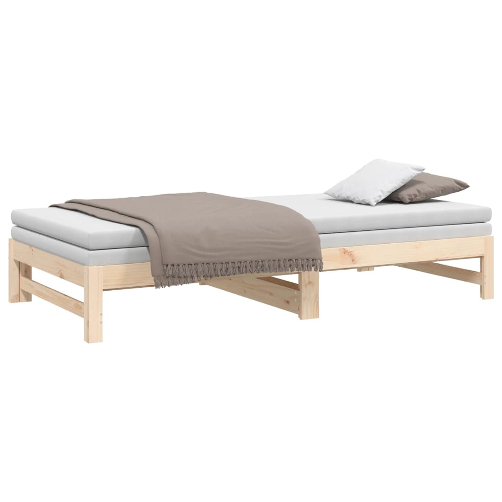 daybed med udtræk 2x(80x200) cm massivt fyrretræ