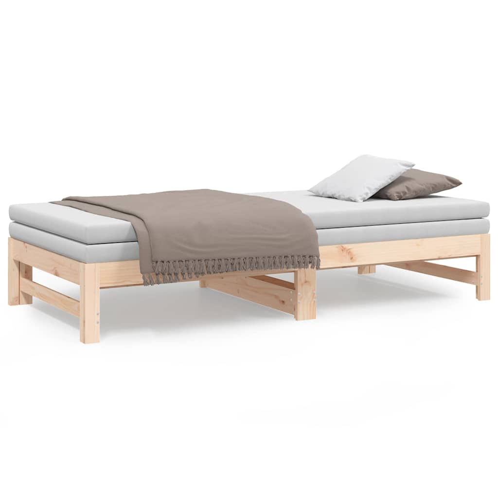 daybed med udtræk 2x(75x190) cm massivt fyrretræ