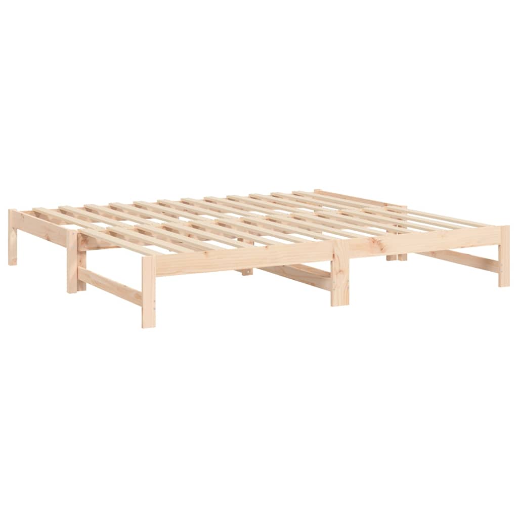 daybed med udtræk 2x(75x190) cm massivt fyrretræ