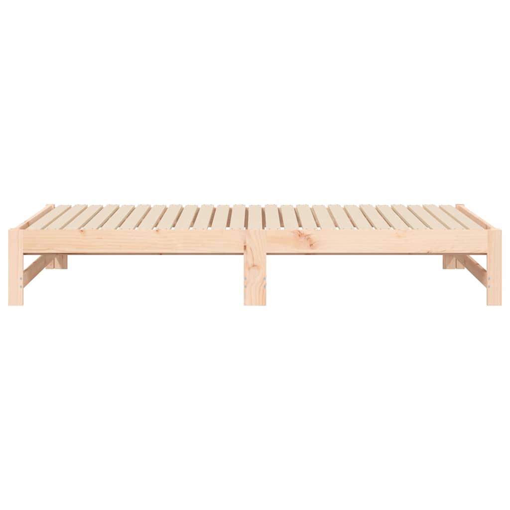 daybed med udtræk 2x(75x190) cm massivt fyrretræ