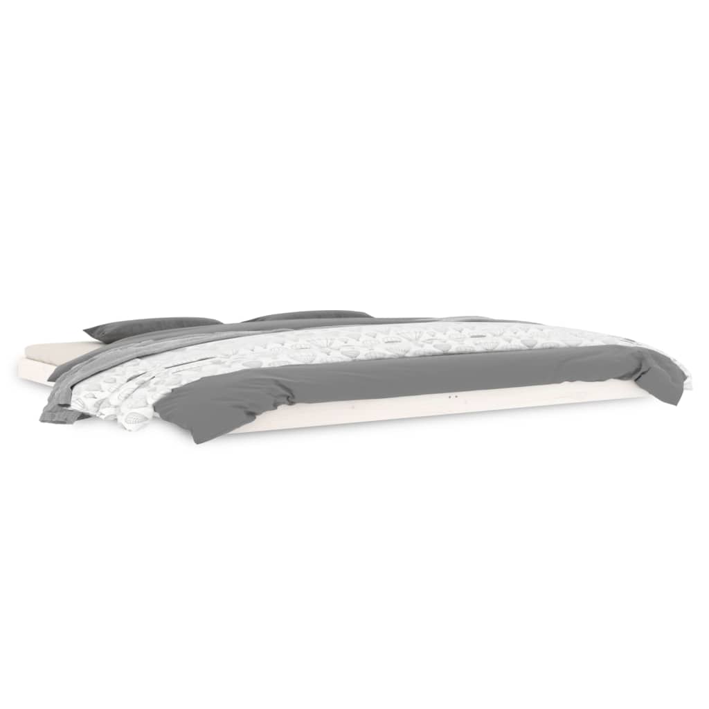 sengeramme 200x200 cm massivt fyrretræ hvid