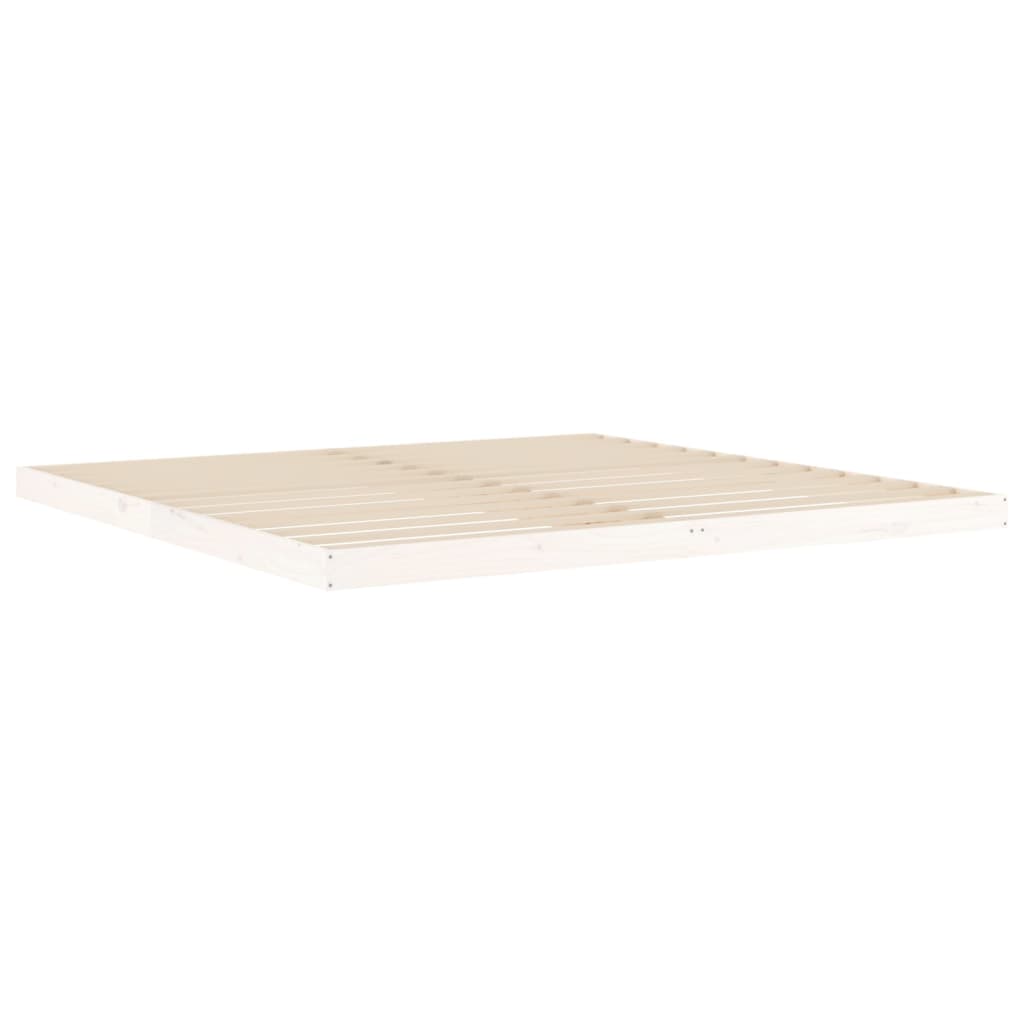 sengeramme 200x200 cm massivt fyrretræ hvid