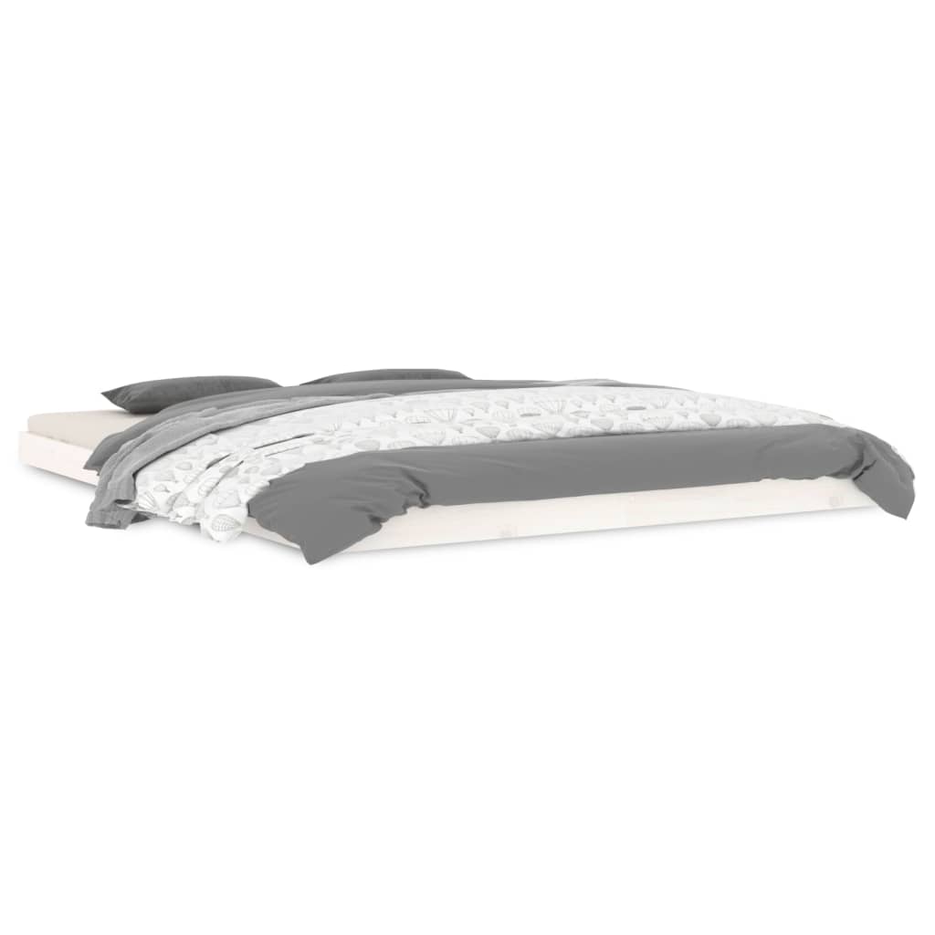 sengeramme 160x200 cm massivt fyrretræ hvid