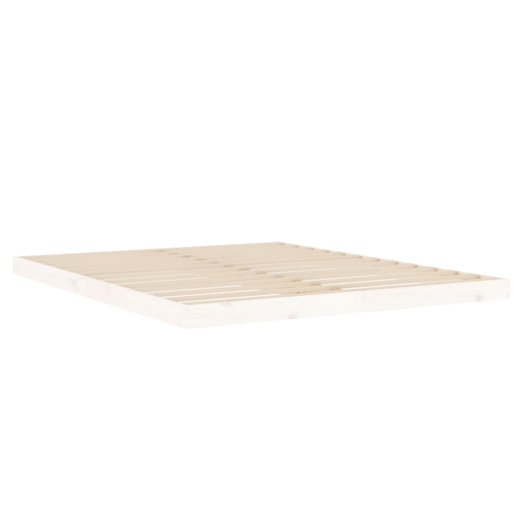 sengeramme 160x200 cm massivt fyrretræ hvid
