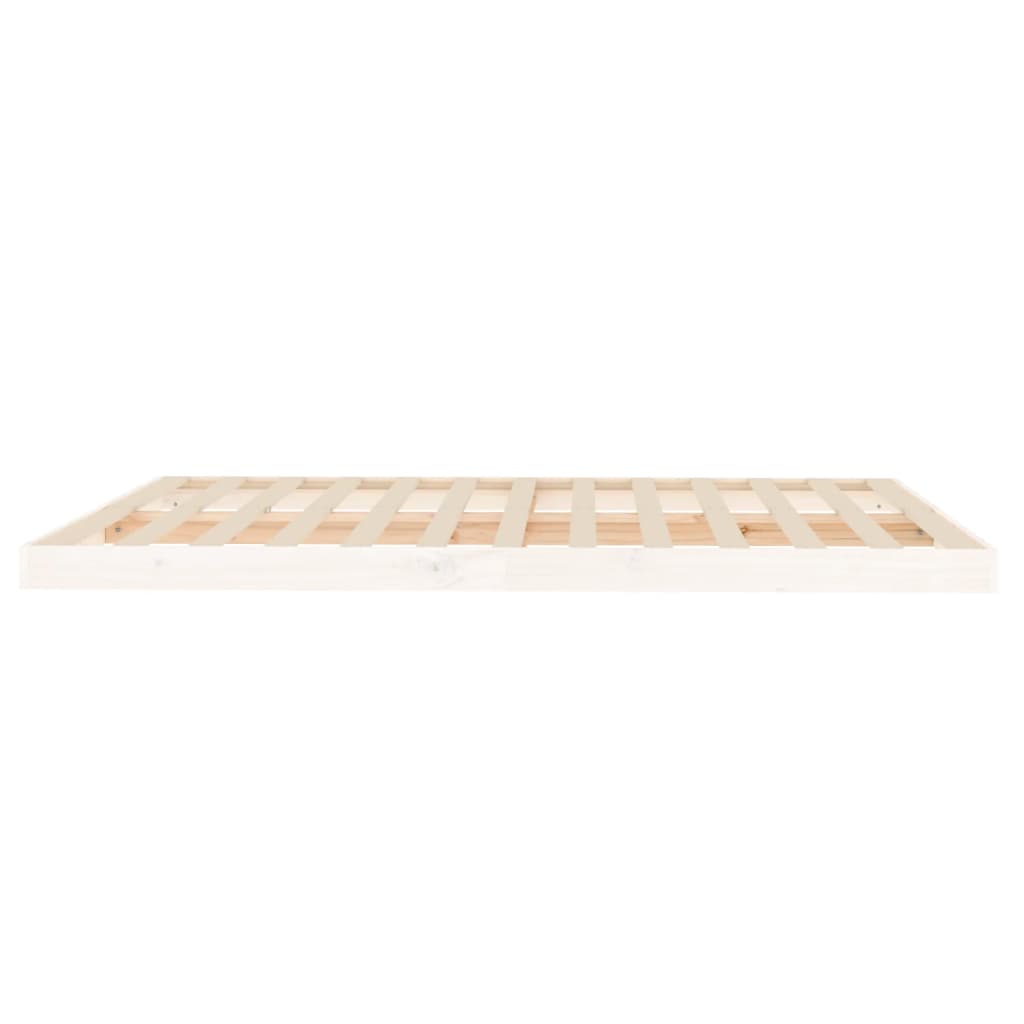 sengeramme 160x200 cm massivt fyrretræ hvid