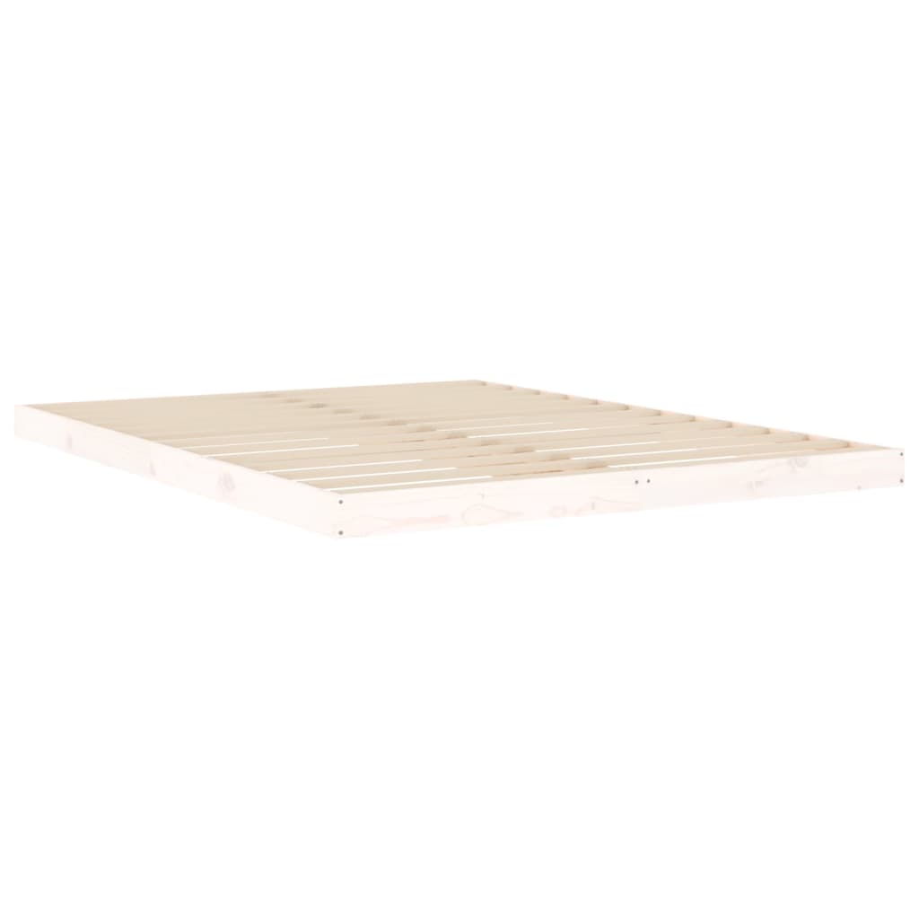 sengeramme 150x200 cm kingsize massivt fyrretræ hvid