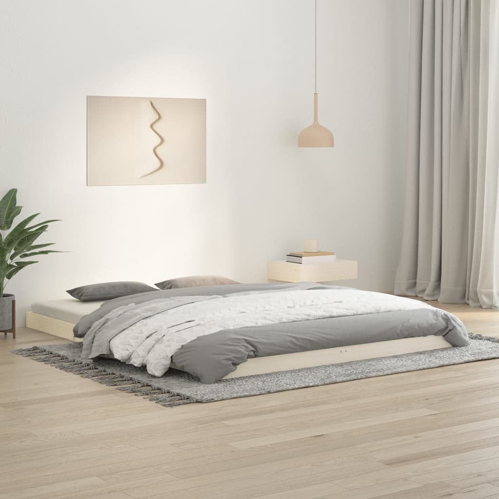 sengeramme 150x200 cm kingsize massivt fyrretræ hvid