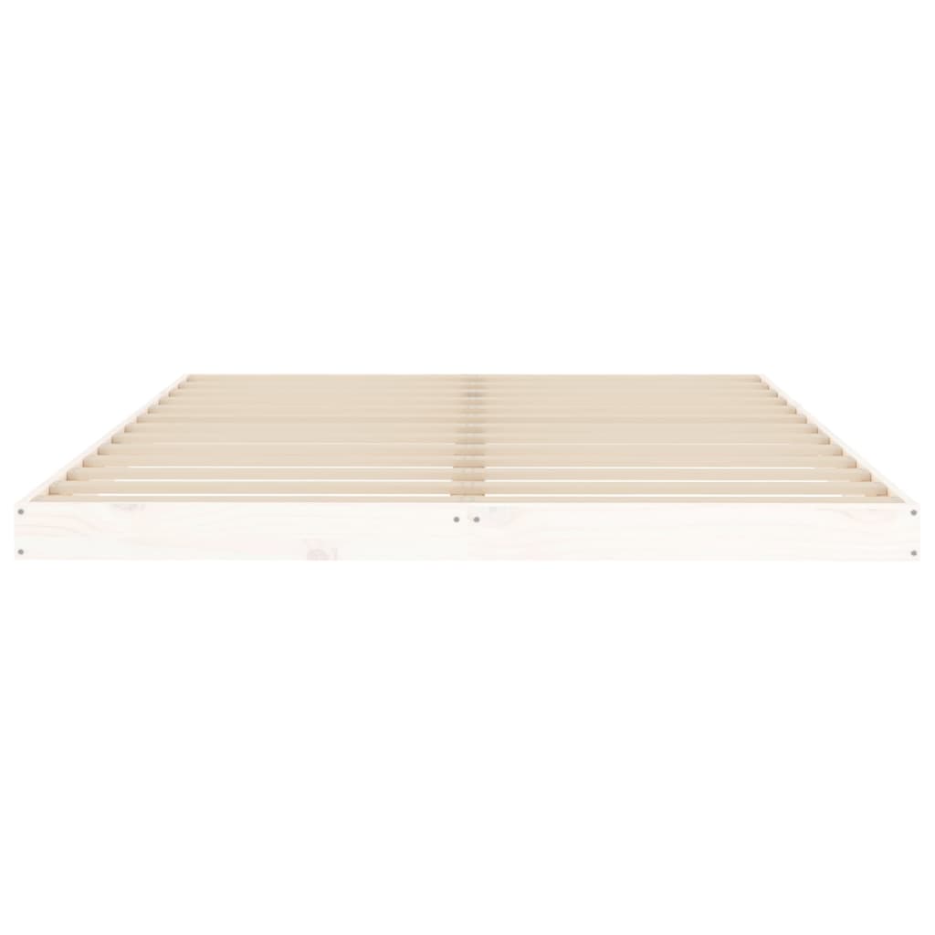 sengeramme 140x200 cm massivt fyrretræ hvid