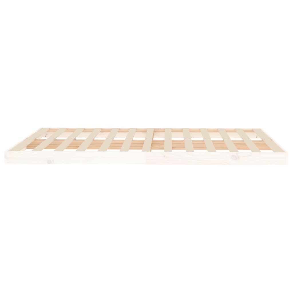 sengeramme 140x200 cm massivt fyrretræ hvid