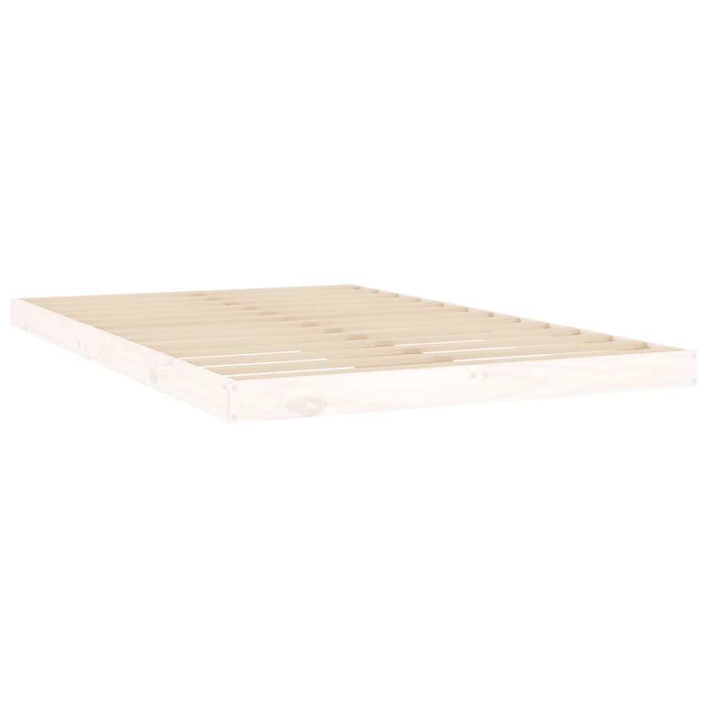 sengeramme 120x200 cm massivt fyrretræ hvid