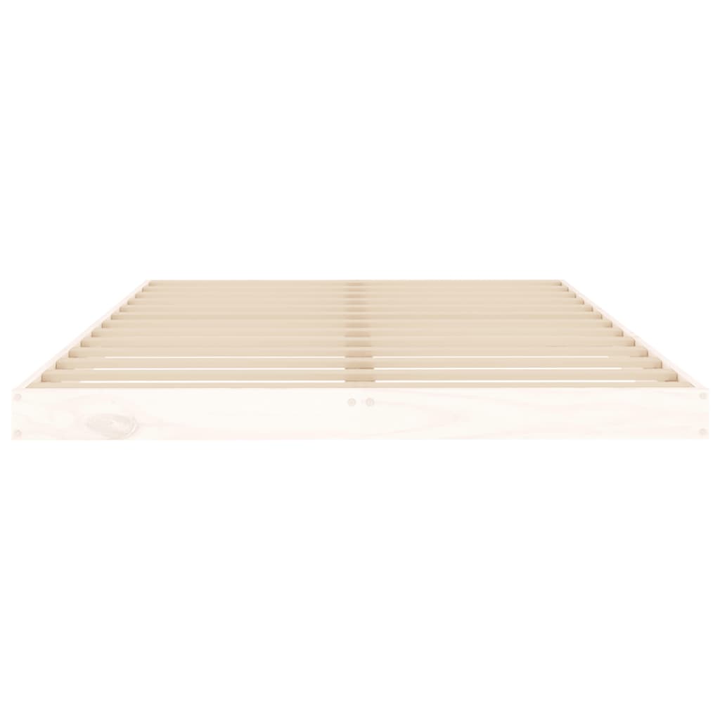 sengeramme 120x200 cm massivt fyrretræ hvid