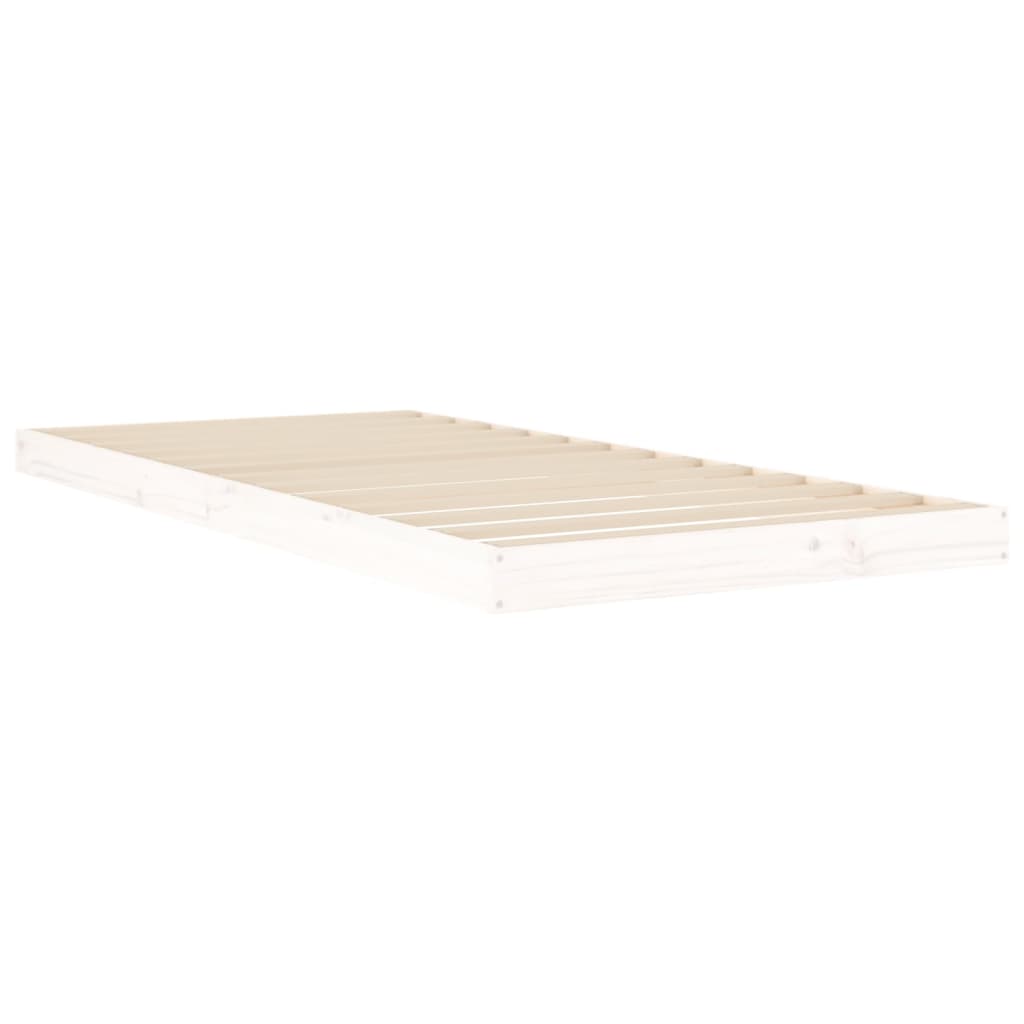 sengeramme 90x200 cm massivt fyrretræ hvid