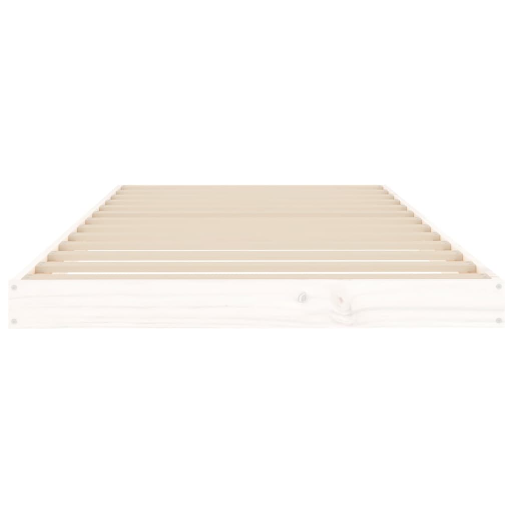 sengeramme 90x200 cm massivt fyrretræ hvid