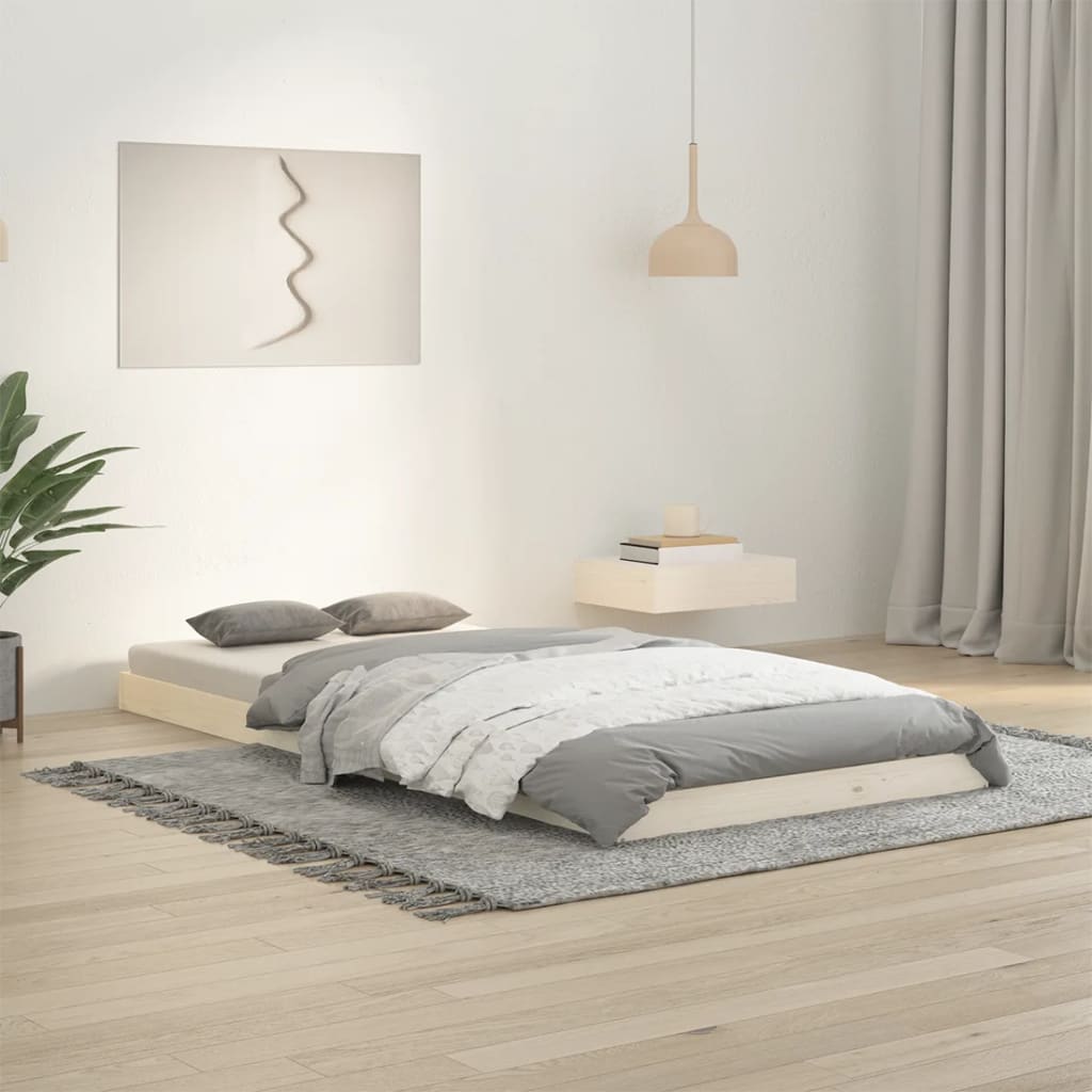 sengeramme 90x200 cm massivt fyrretræ hvid