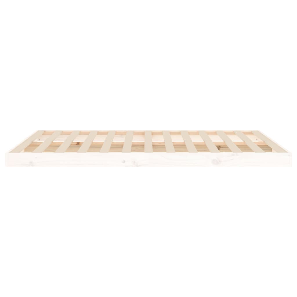 sengeramme 135x190 cm dobbelt massivt fyrretræ hvid