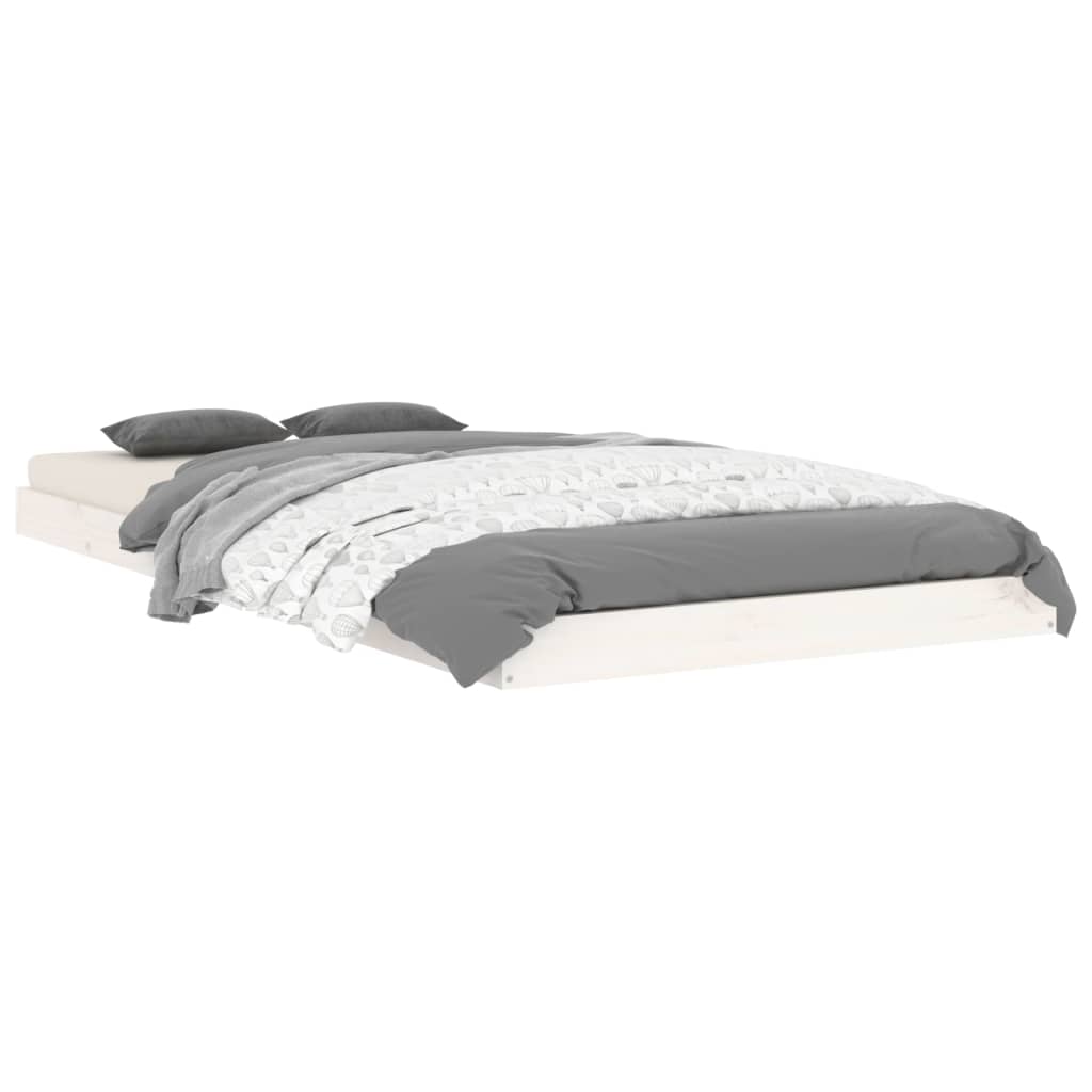sengeramme 90x190 cm massivt fyrretræ hvid