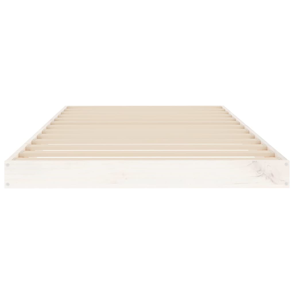 sengeramme 90x190 cm massivt fyrretræ hvid