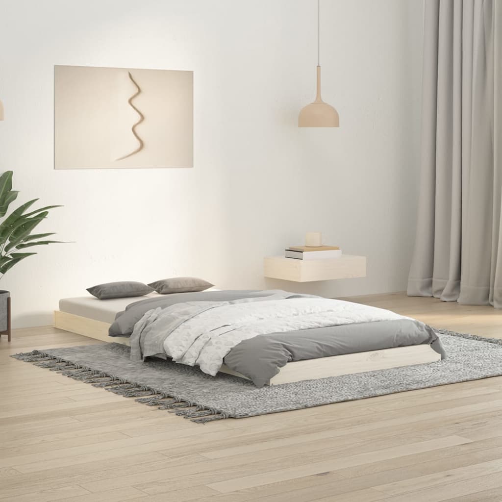 sengeramme 90x190 cm massivt fyrretræ hvid
